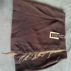 Elegant Black Skirt with Fringe
